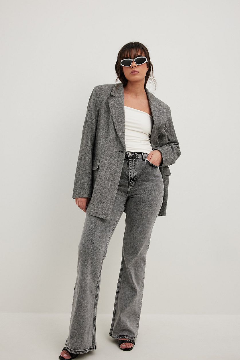 Flared High Waist Jeans - DENIMS