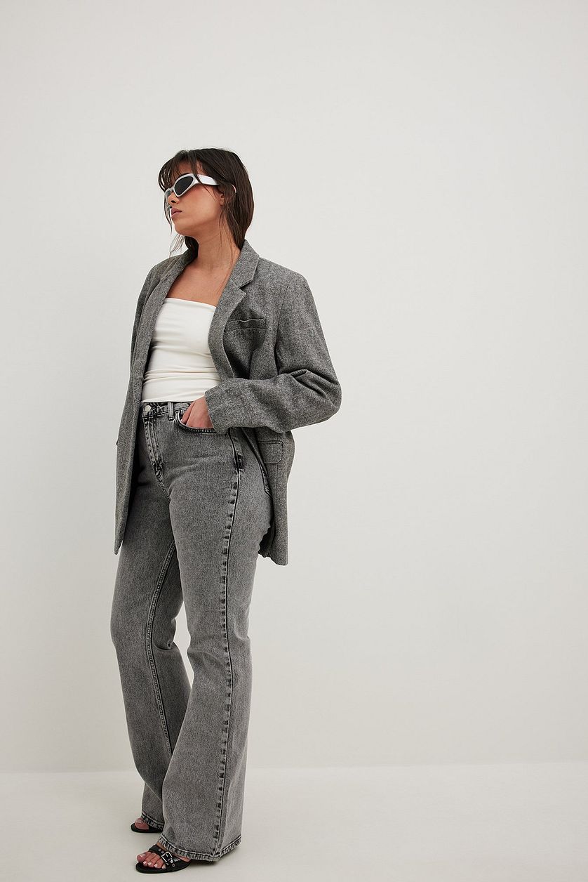 Flared High Waist Jeans - DENIMS