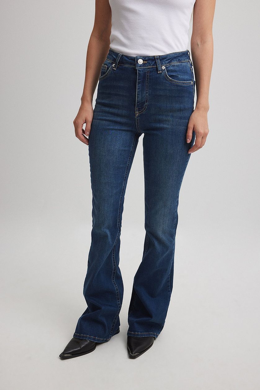 Flared High Waist Jeans - DENIMS