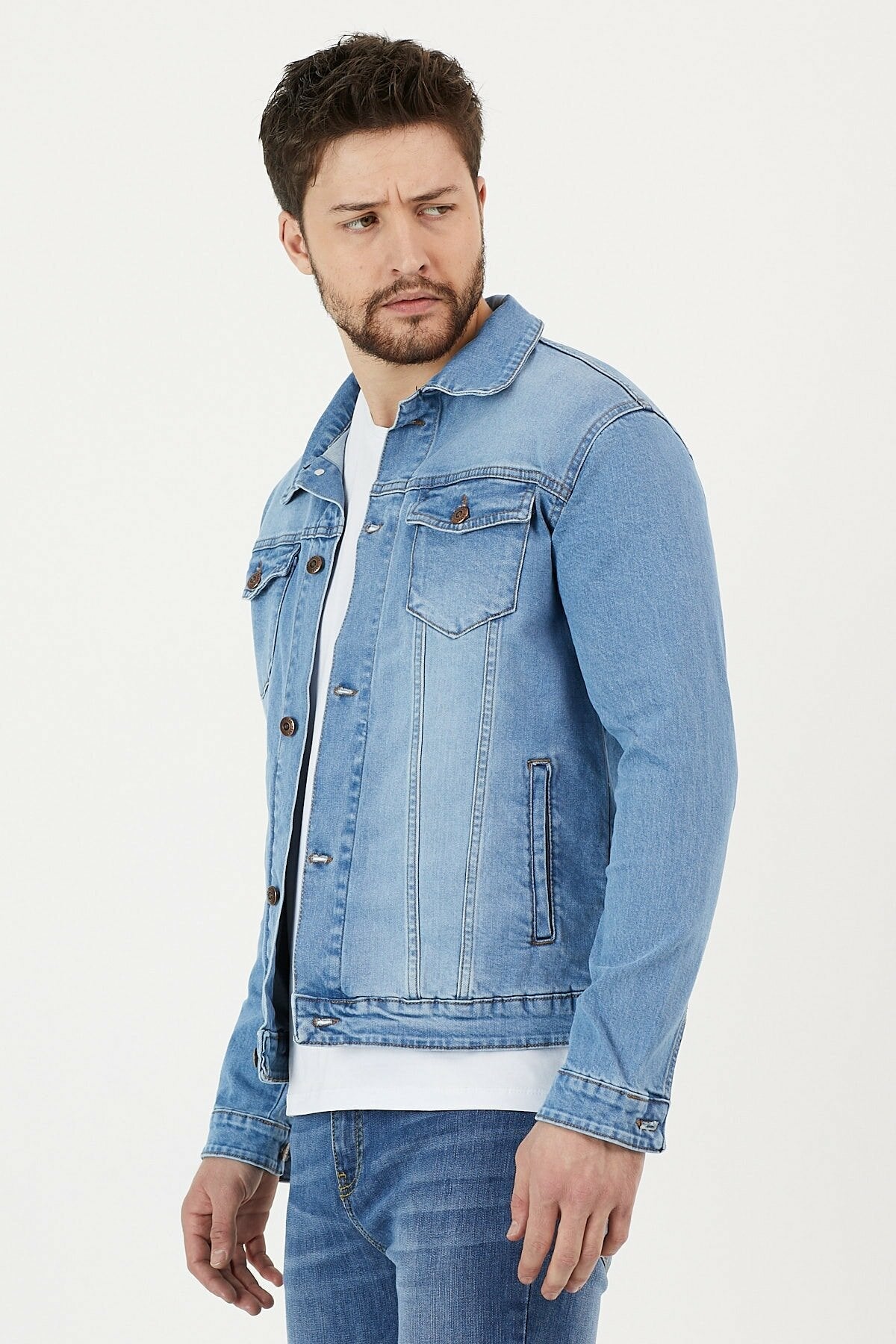 Mens Denim Jacket Stretchable Fine Lycra - DENIMS