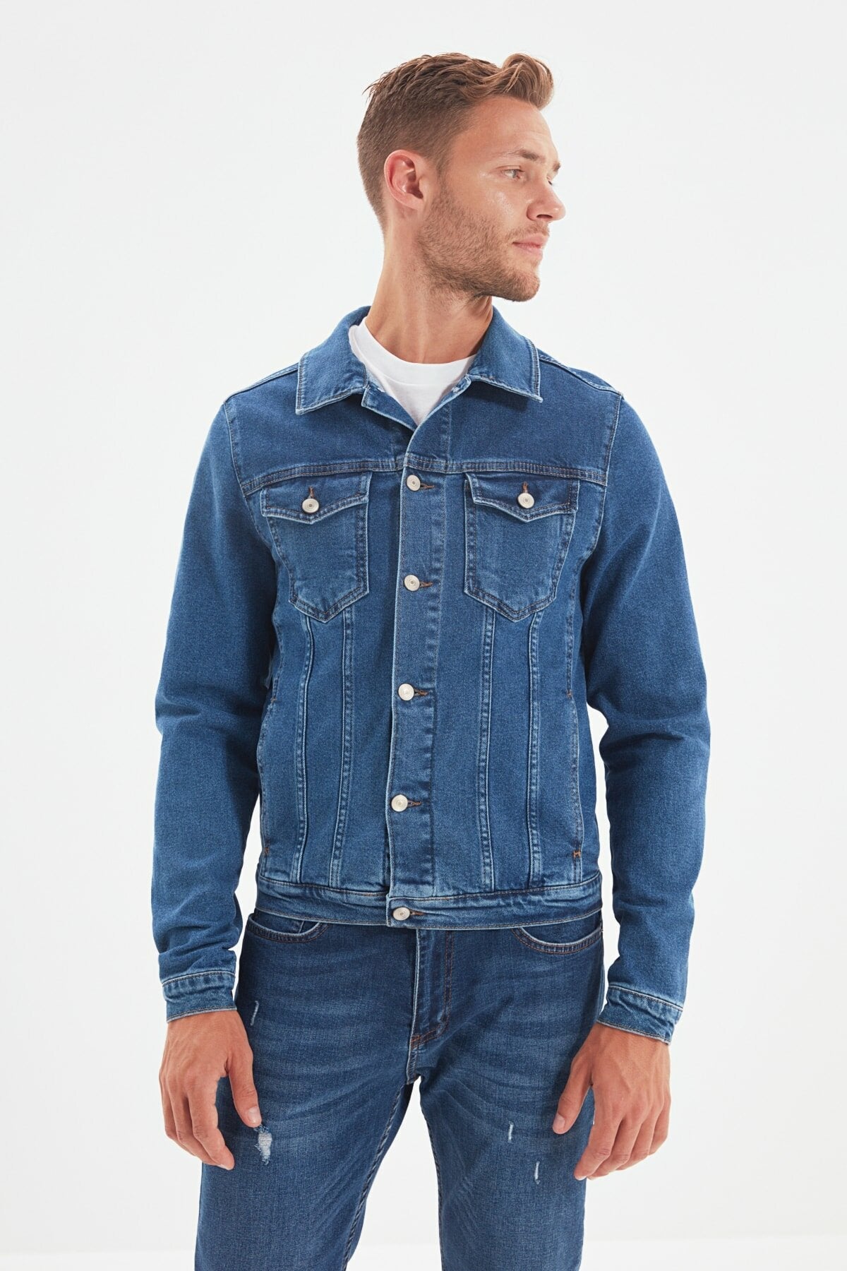 Mens Denim Jacket Stretchable Fine Lycra - DENIMS
