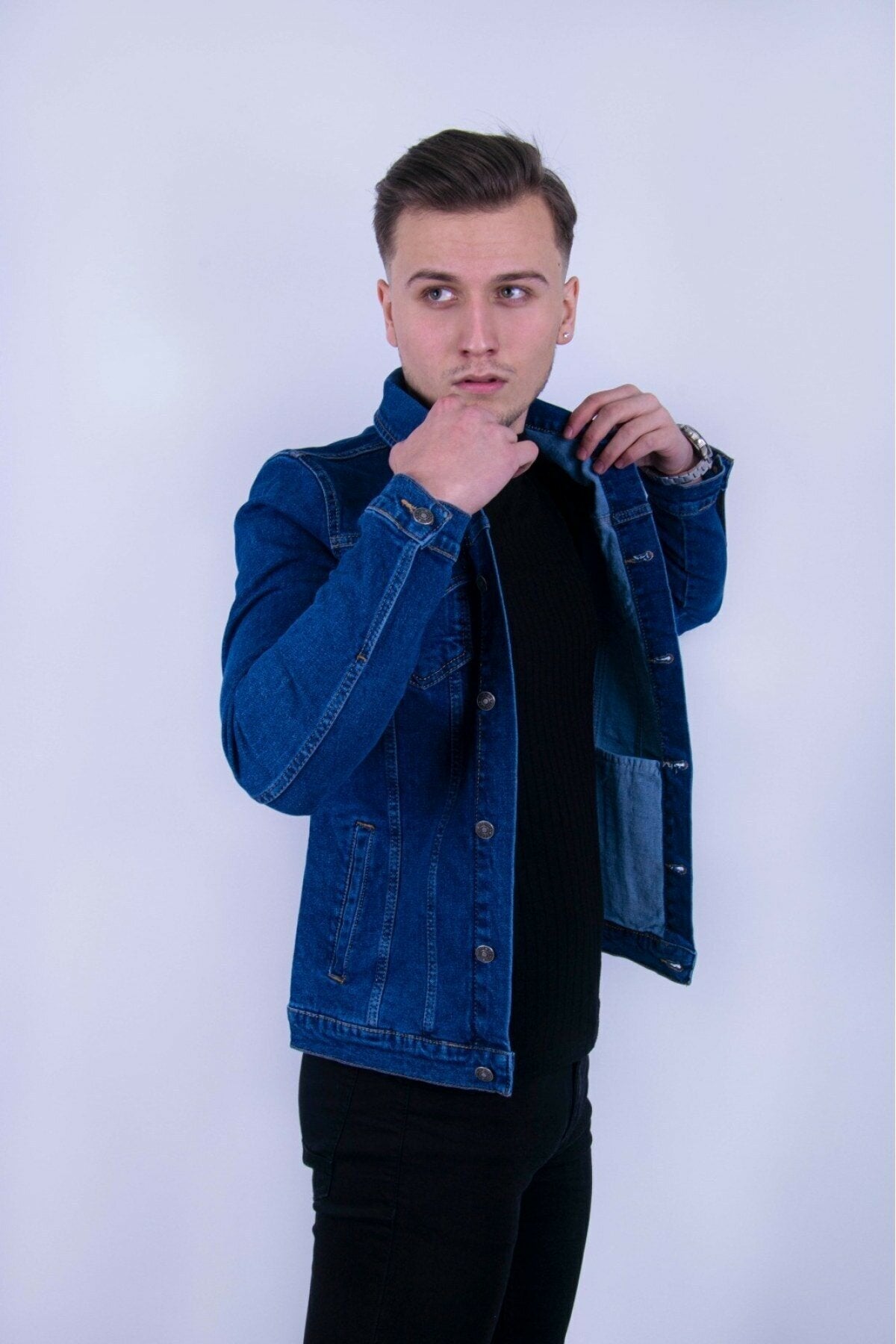 Mens Denim Jacket Stretchable Fine Lycra - DENIMS