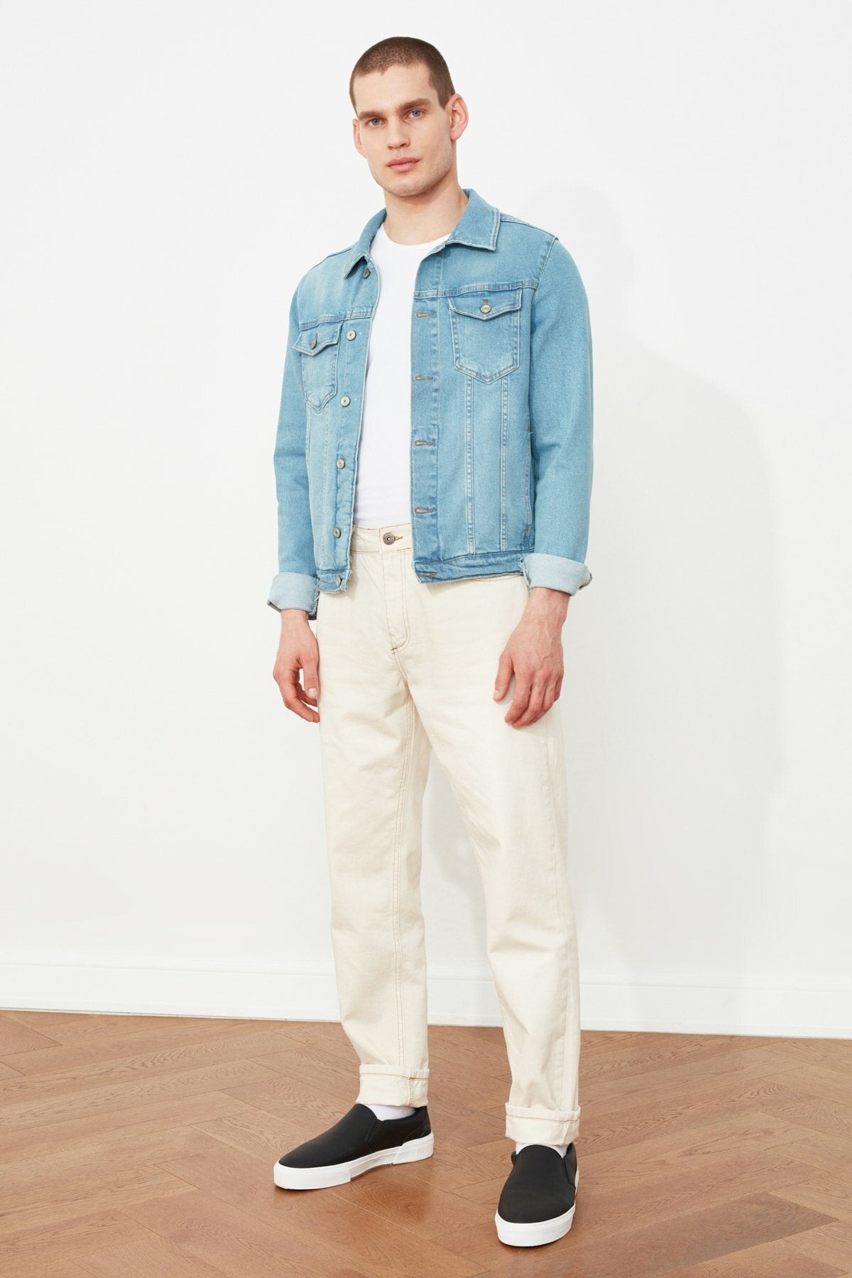 Mens Denim Jacket Stretchable Fine Lycra - DENIMS