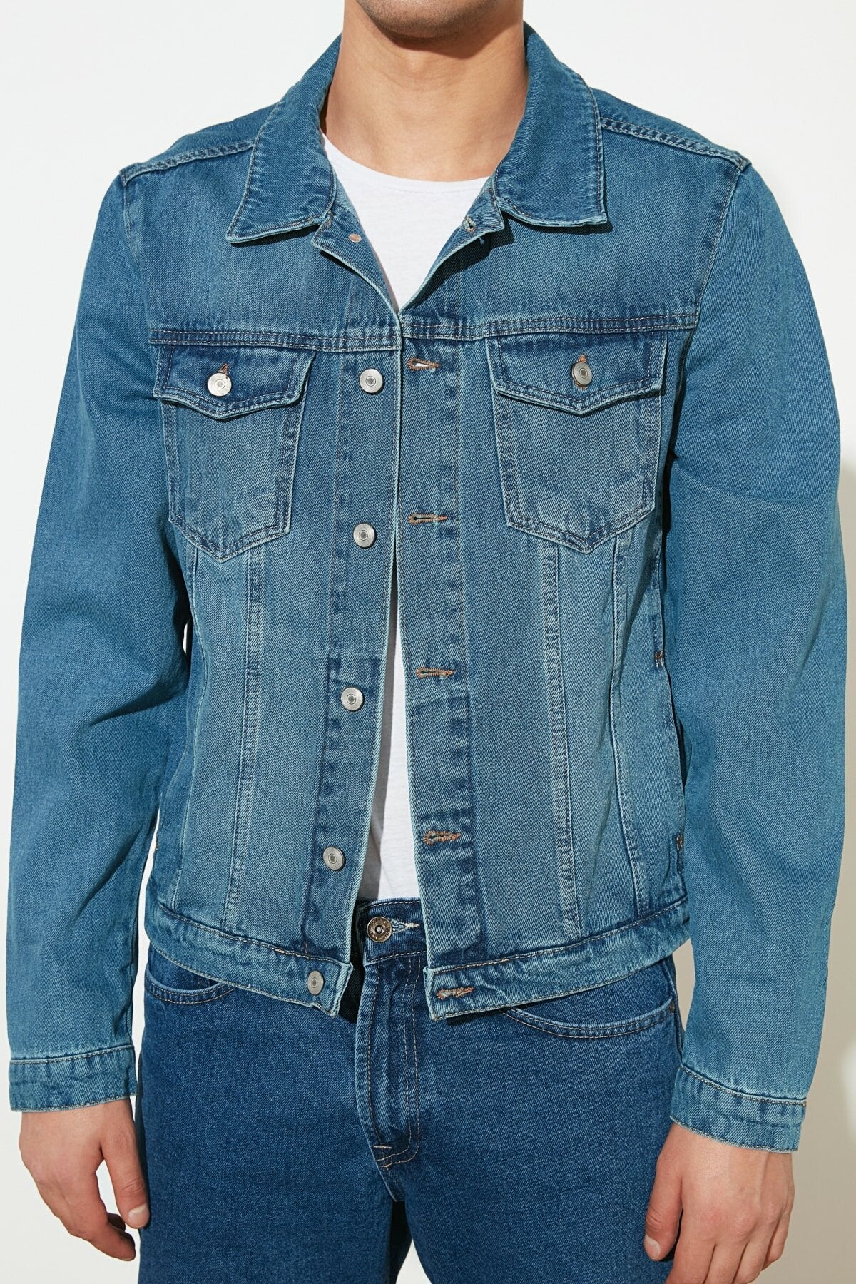 Mens Denim Jacket Stretchable Fine Lycra - DENIMS