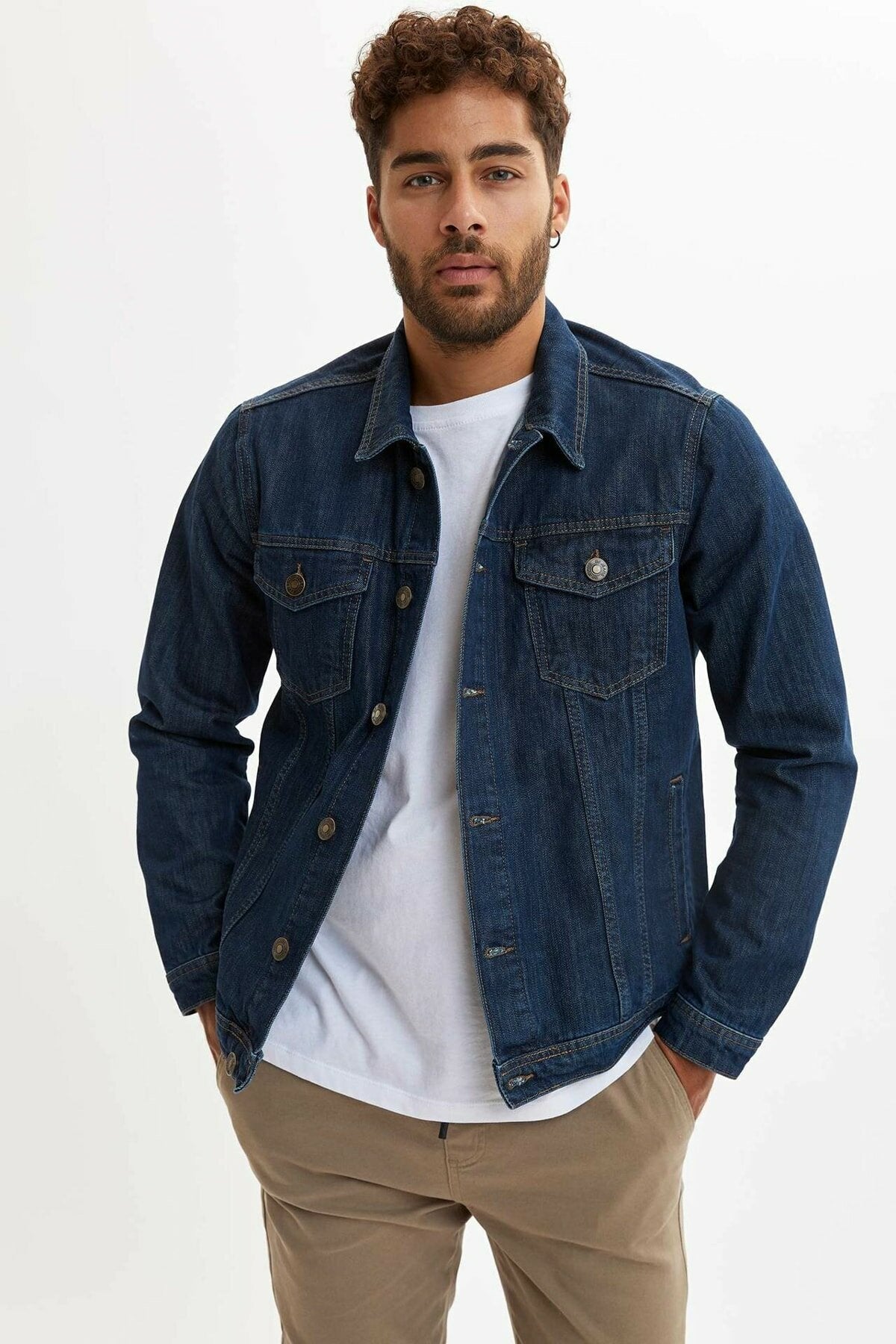 Mens Denim Jacket Stretchable Fine Lycra - DENIMS
