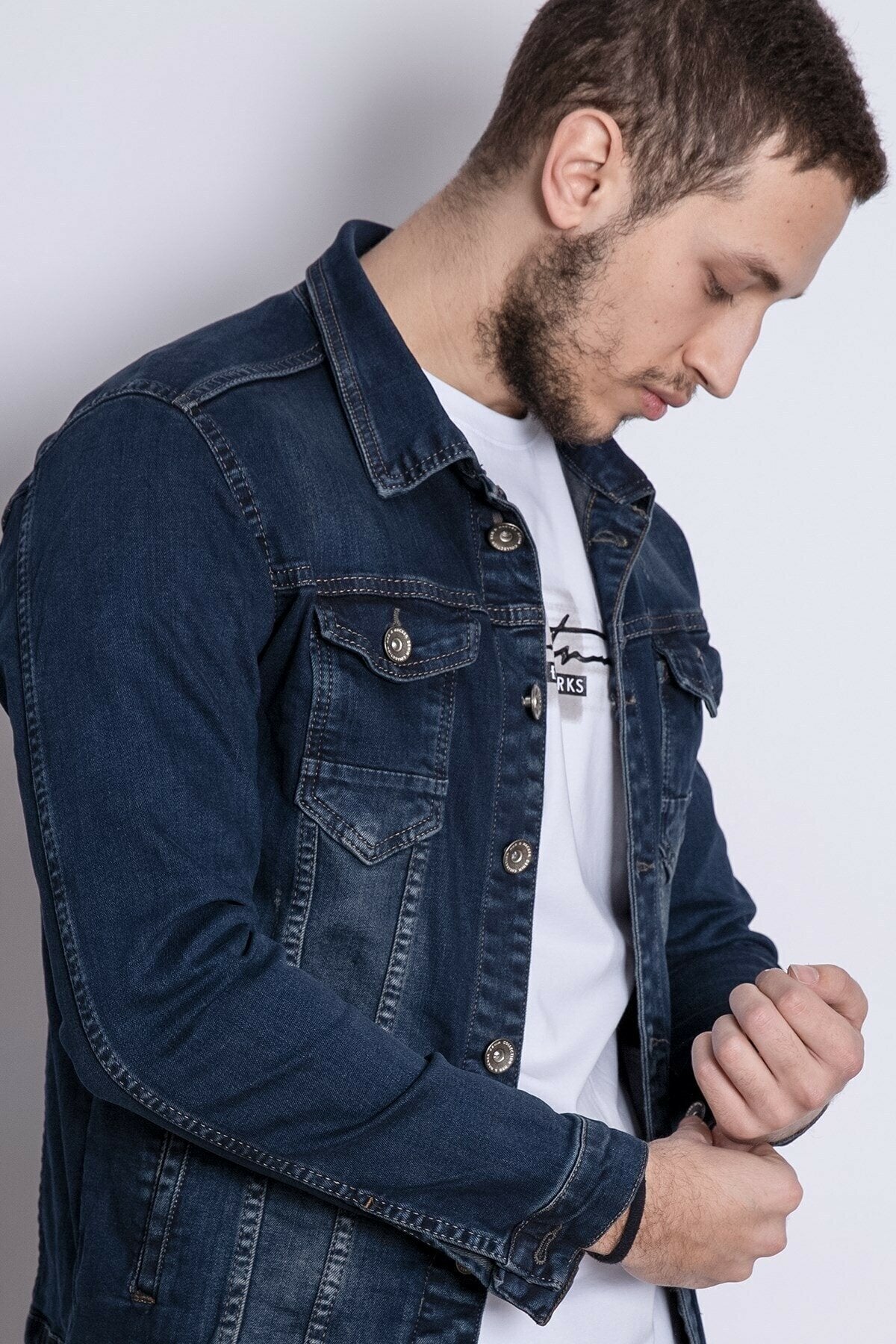 Mens Denim Jacket Stretchable Fine Lycra - DENIMS