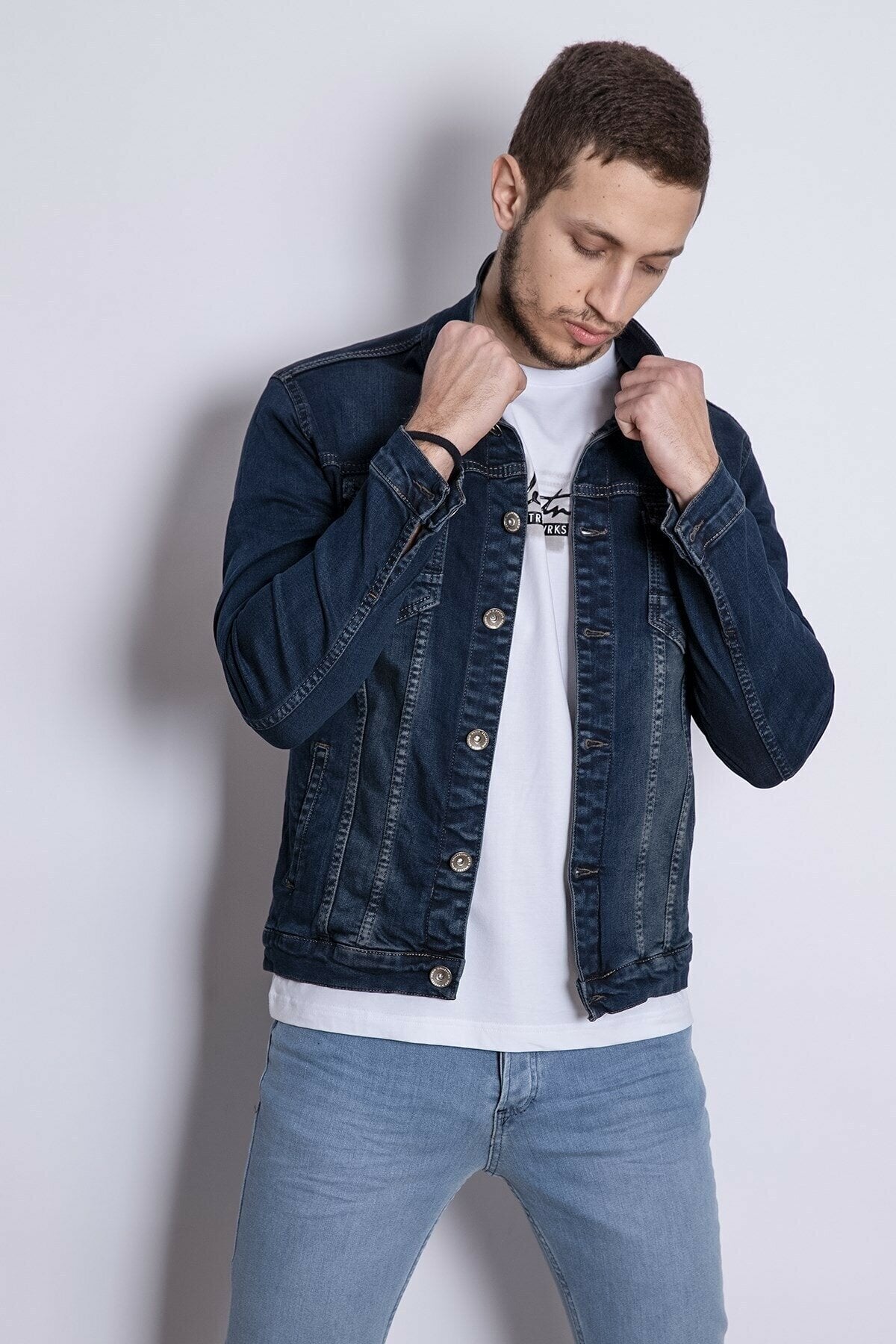 Mens Denim Jacket Stretchable Fine Lycra - DENIMS
