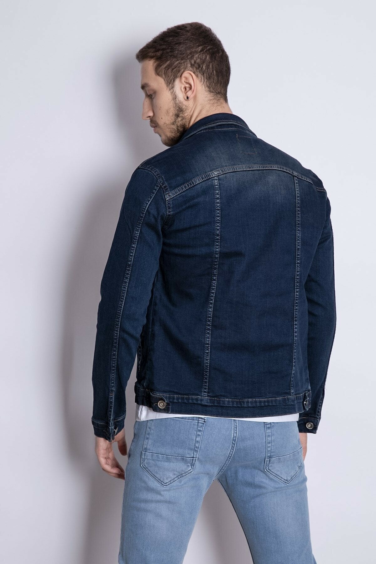 Mens Denim Jacket Stretchable Fine Lycra - DENIMS