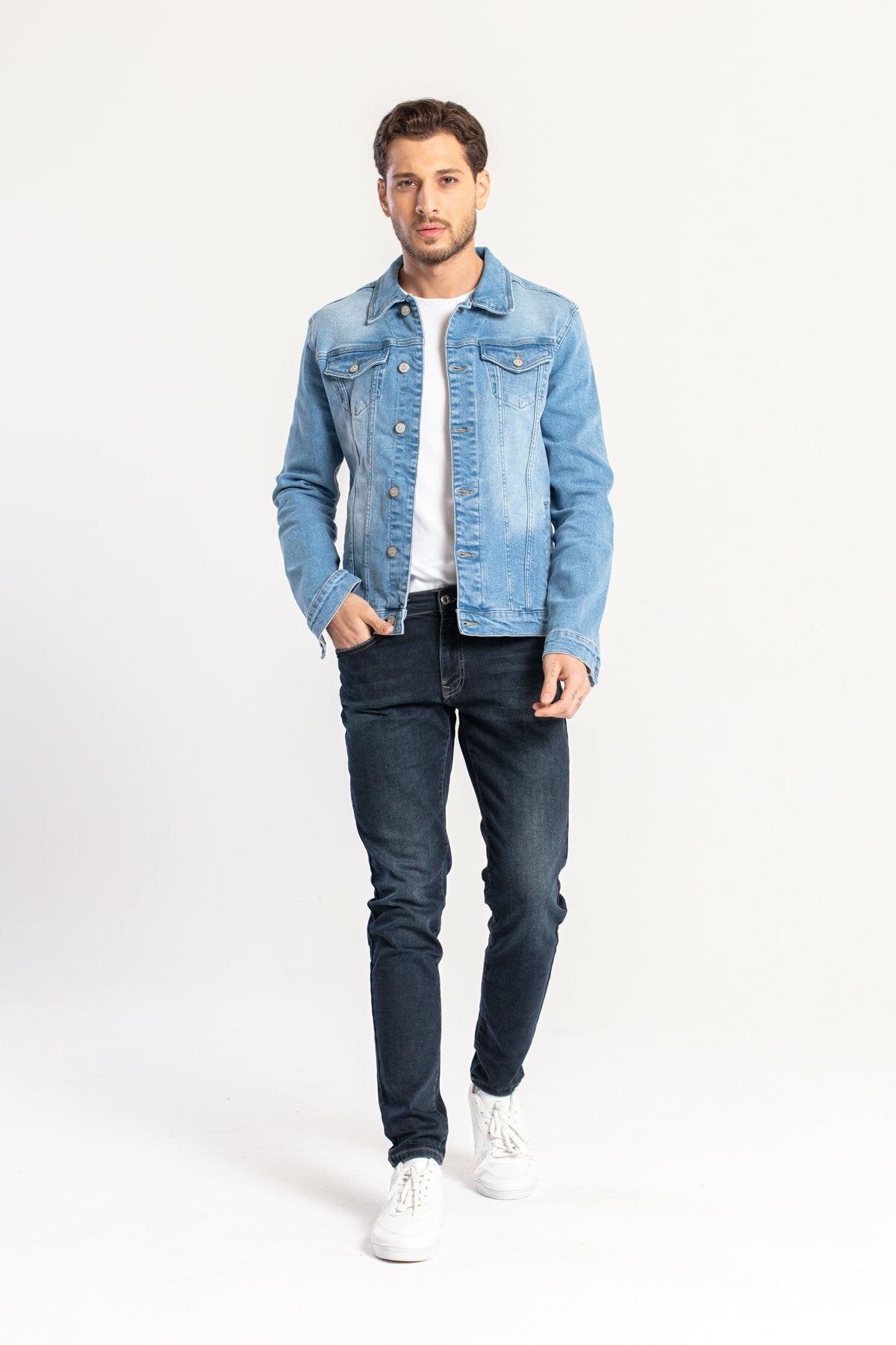 Mens Denim Jacket Stretchable Fine Lycra - DENIMS