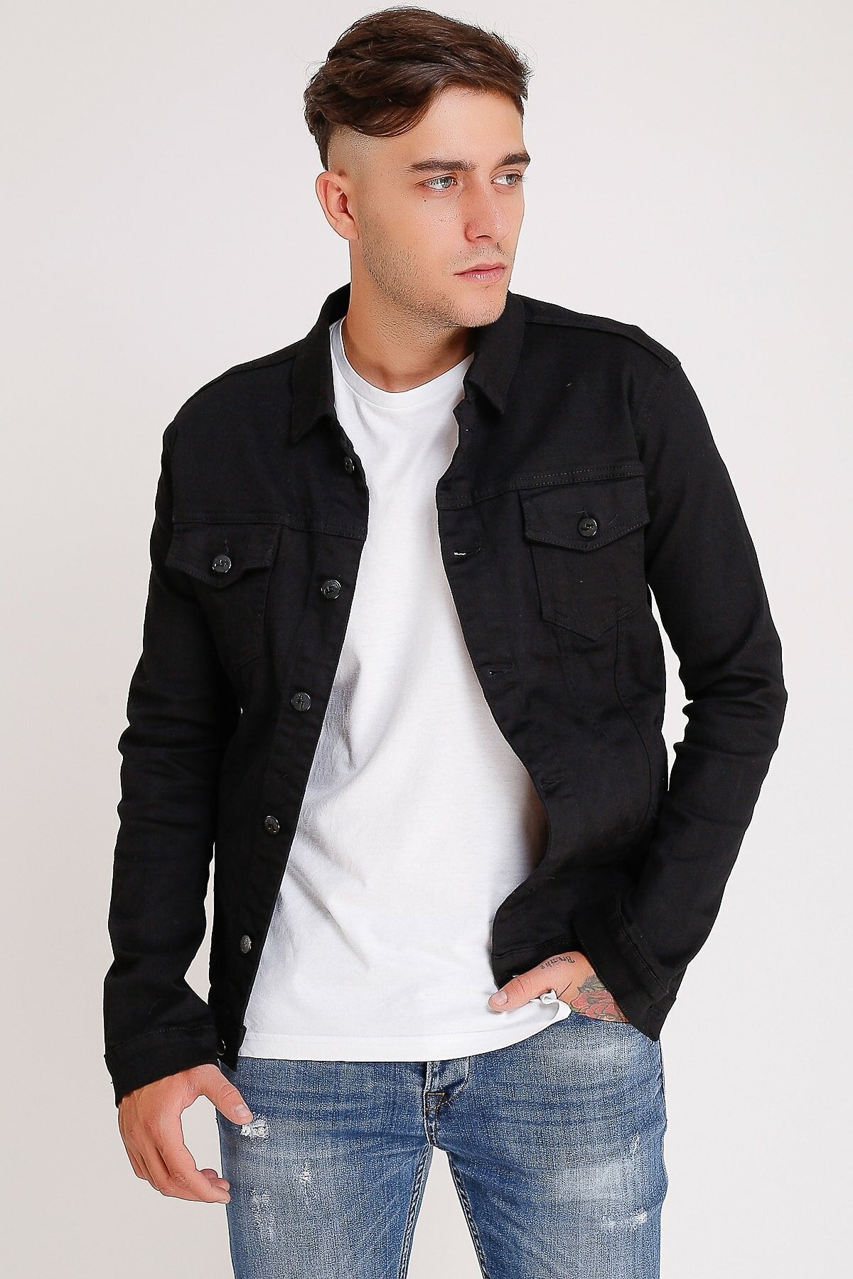 Mens Denim Jacket Stretchable Fine Lycra - DENIMS
