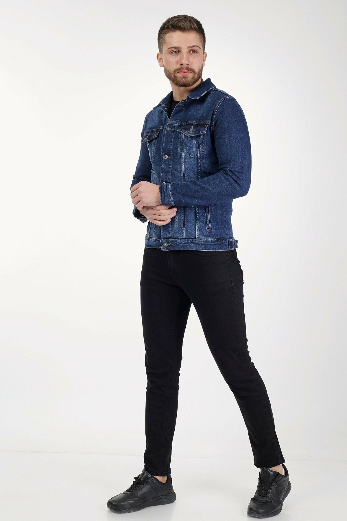 Mens Denim Jacket Stretchable Fine Lycra - DENIMS