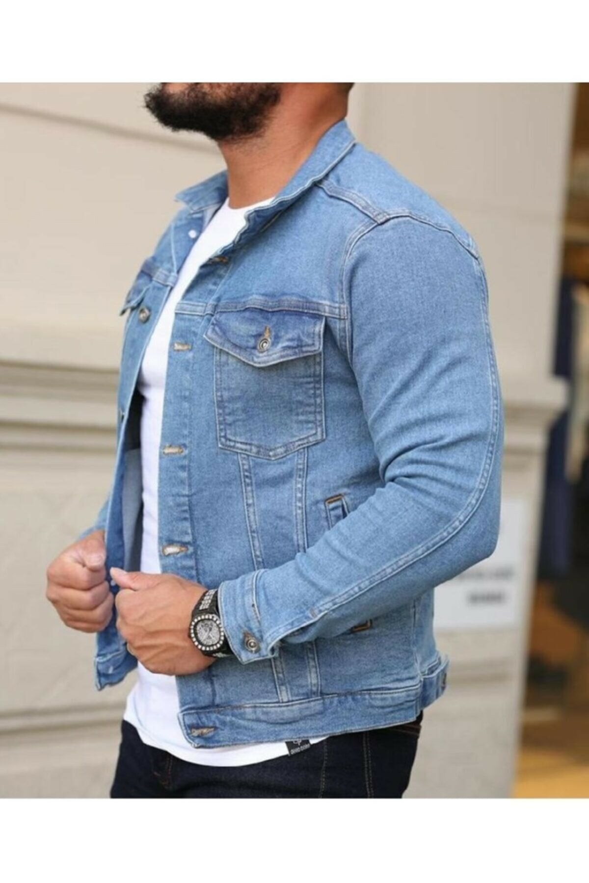 Mens Denim Jacket Stretchable Fine Lycra - DENIMS