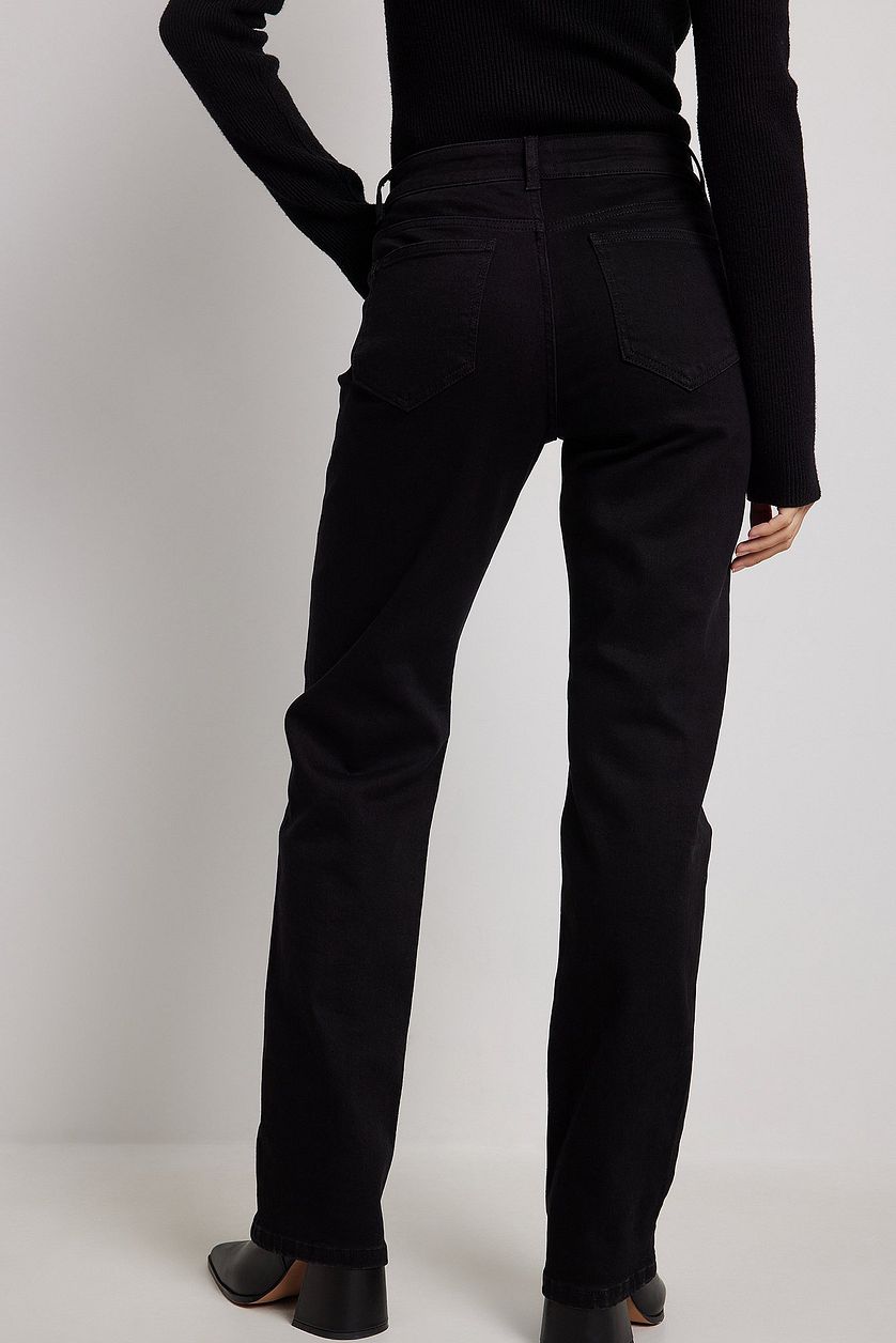 Mid Waist Straight Denim - DENIMS