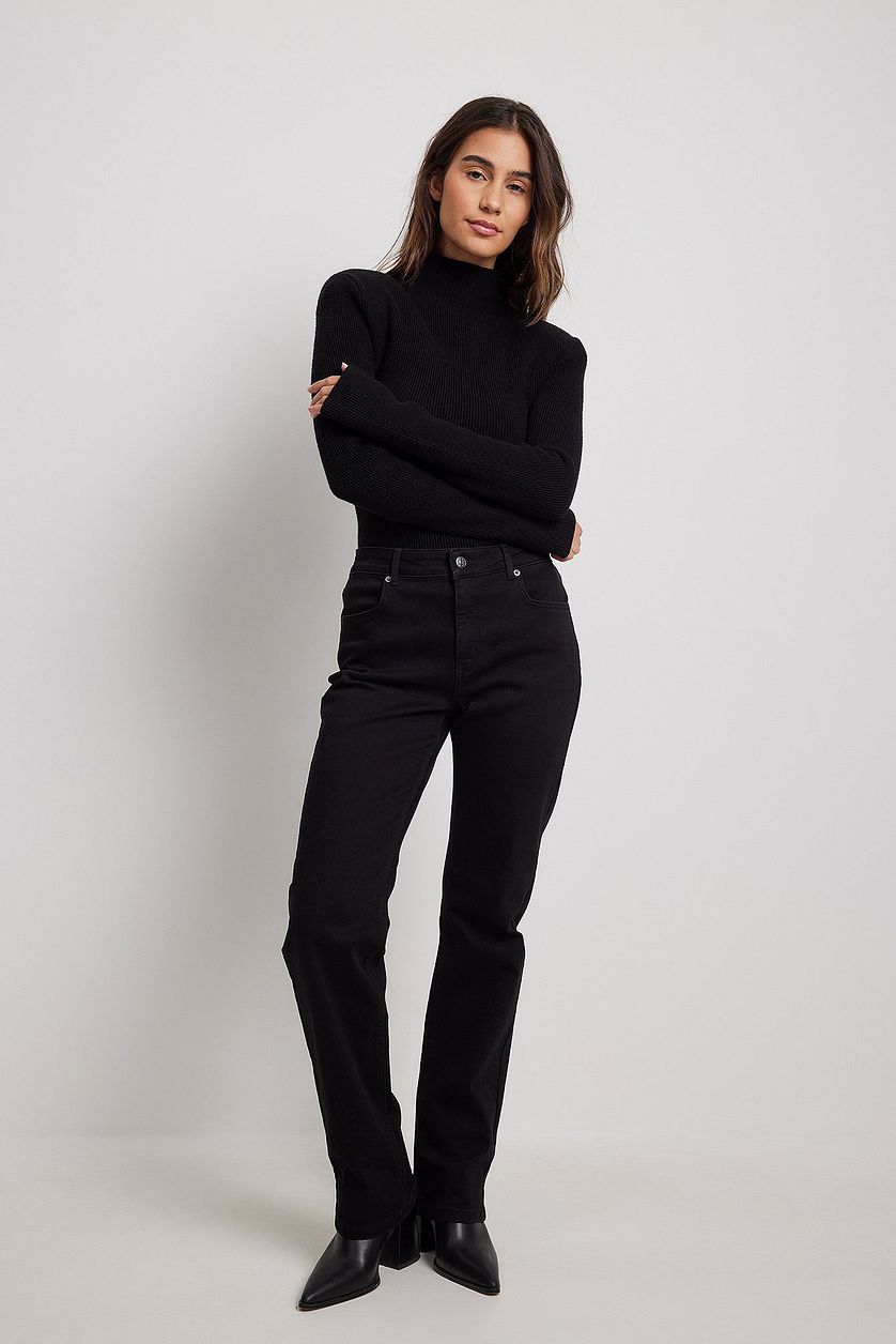 Mid Waist Straight Denim - DENIMS