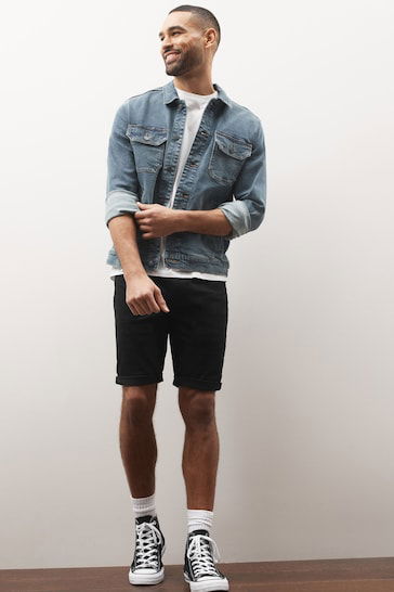 Motionflex 5 Pocket Chino Shorts For Mens Black - DENIMS