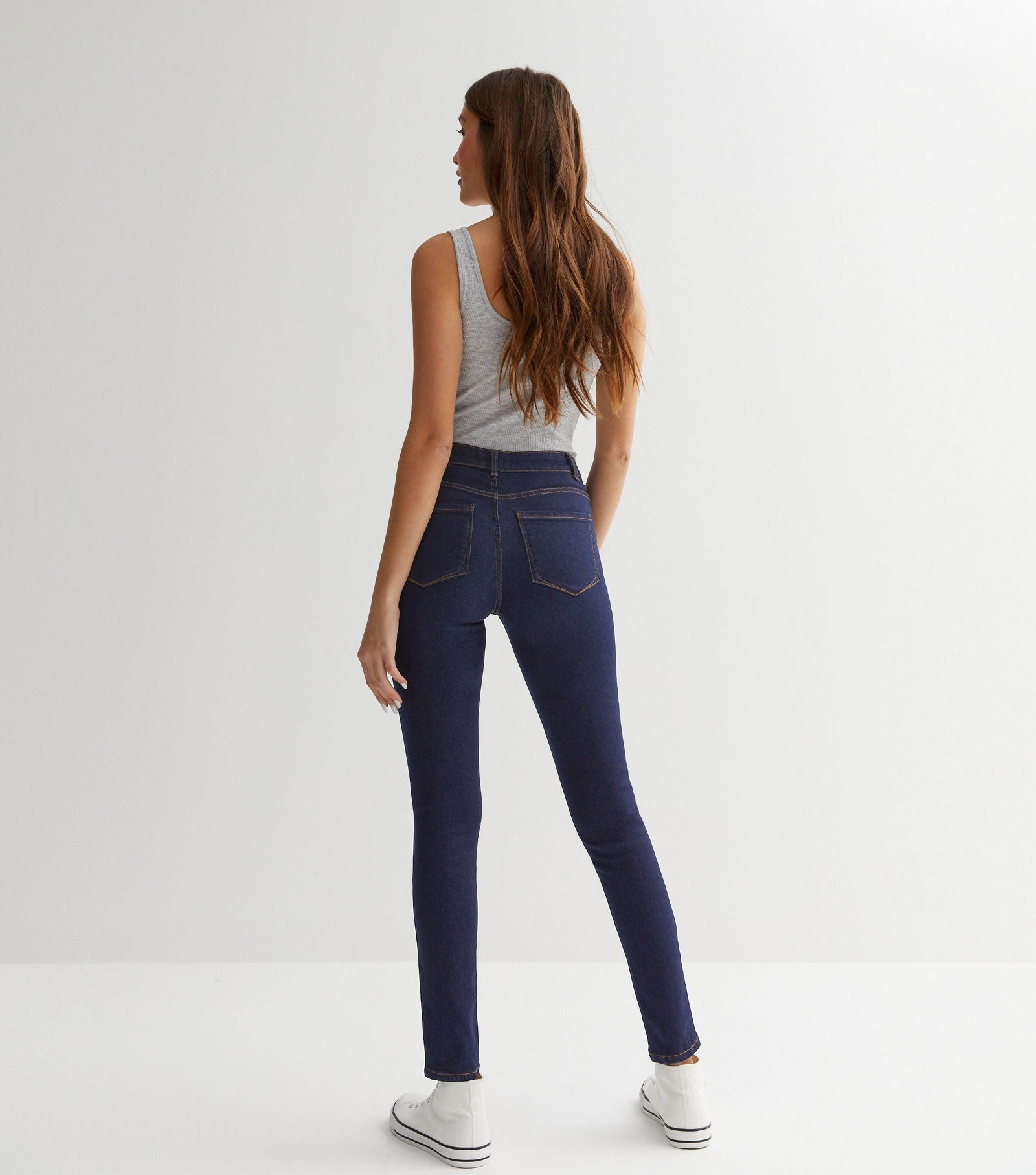 Navy Mid Rise Skinny Jeans - DENIMS