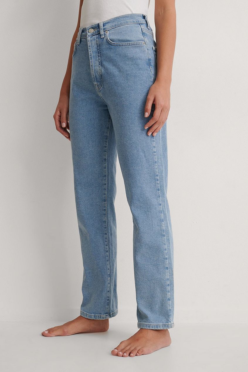 Organic Straight High Waist Jeans - DENIMS