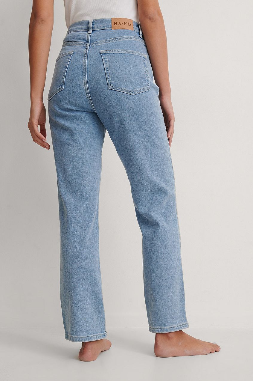 Organic Straight High Waist Jeans For Womens - DENIMS