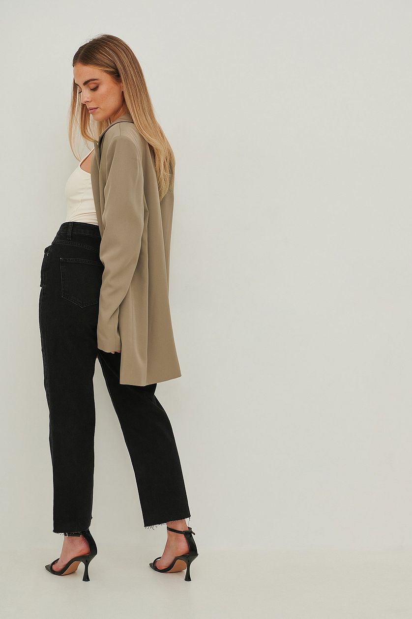 Rigid High Waist Straight Cropped Jeans - DENIMS