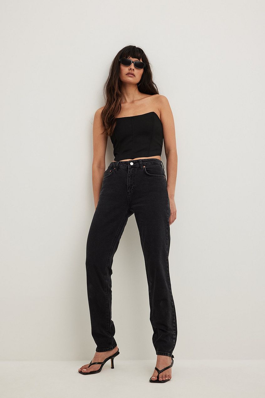 Slim Mid Waist Jeans - DENIMS