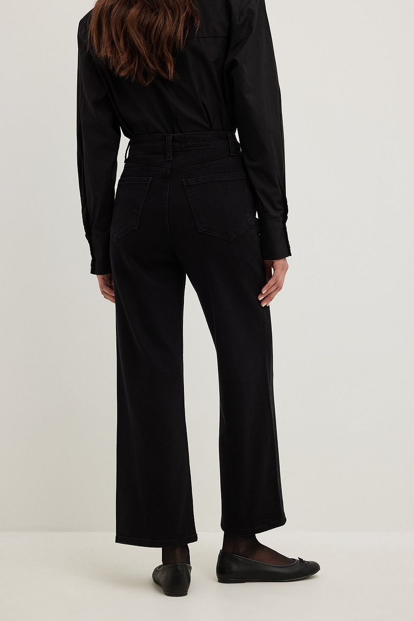 Straight High Waist Cropped Jeans For Womens - DENIMS