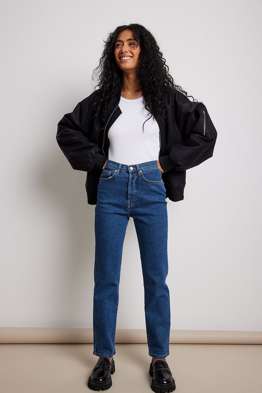 Straight High Waist Jeans - DENIMS