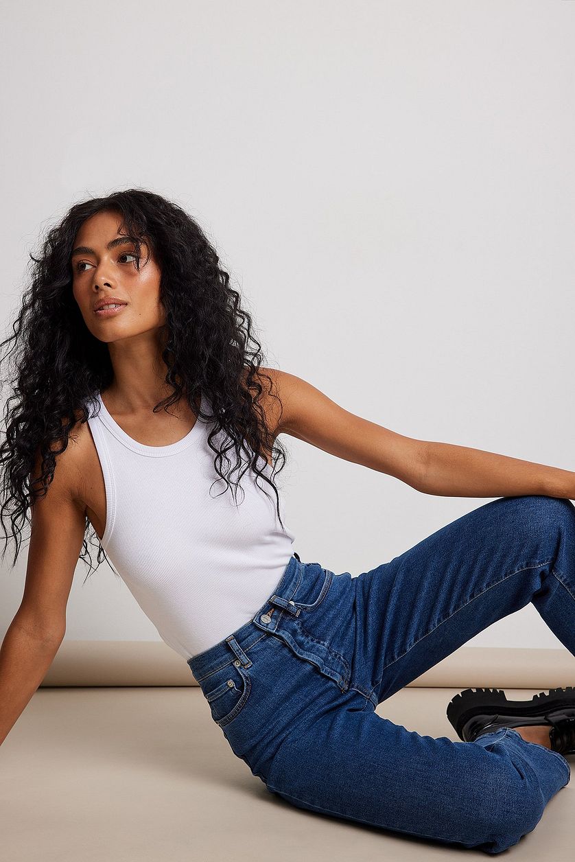 Straight High Waist Jeans - DENIMS