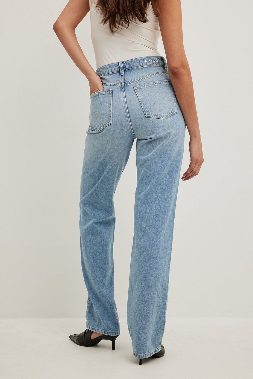 Straight High Waist Jeans For Womens - DENIMS