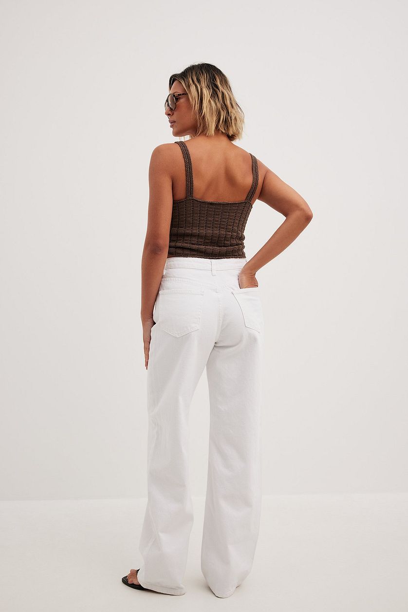 Straight Mid Waist Jeans - DENIMS