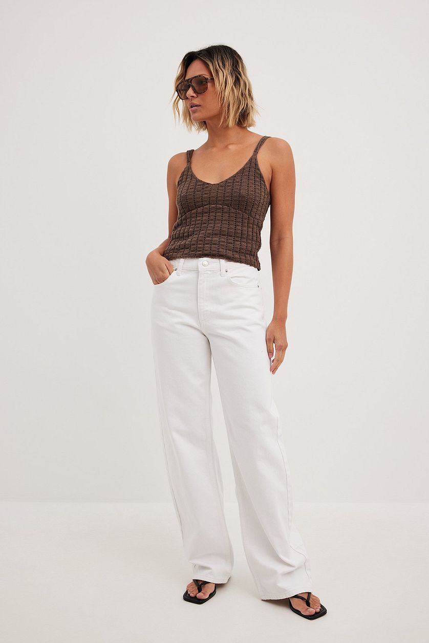 Straight Mid Waist Jeans - DENIMS