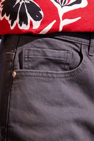 Stretch Denim Shorts For Mens Charcoal Grey - DENIMS