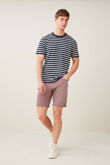 Stretch Denim Shorts For Mens Purple - DENIMS