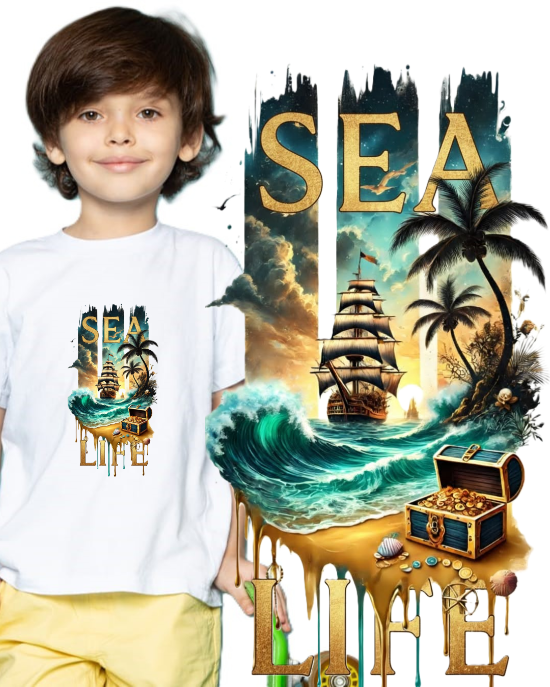 Sea Life kids T-shirts
