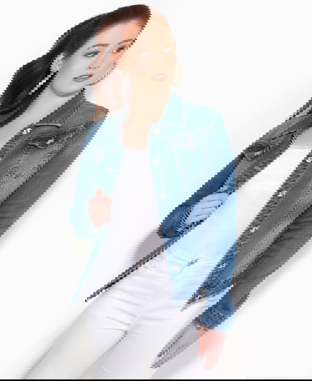 Women Blue Solid Jacket - DENIMS