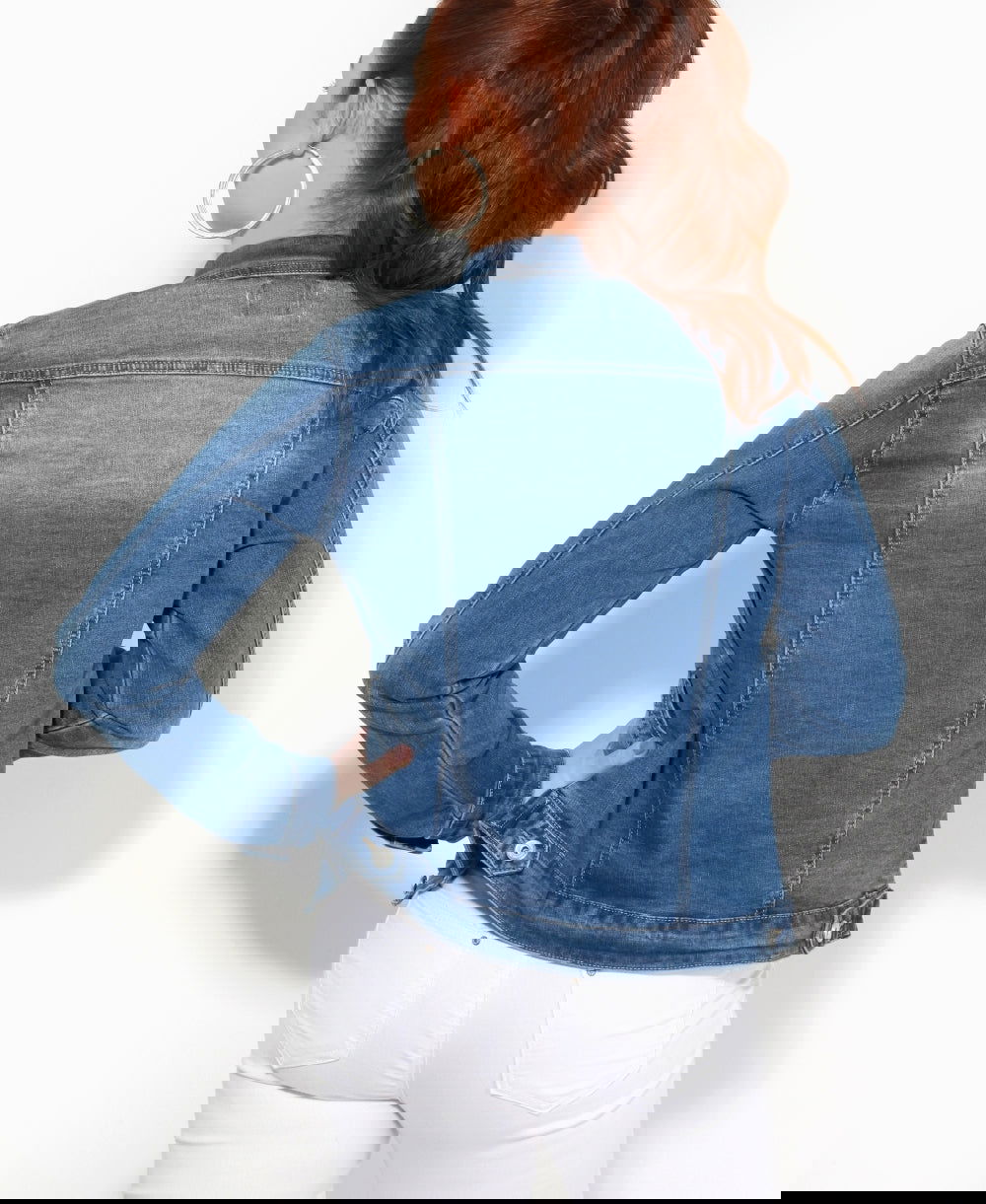 Women Blue Solid Jacket - DENIMS