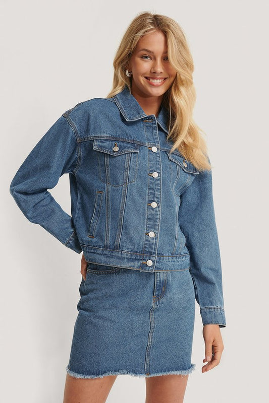 Women Blue Solid Jacket - DENIMS