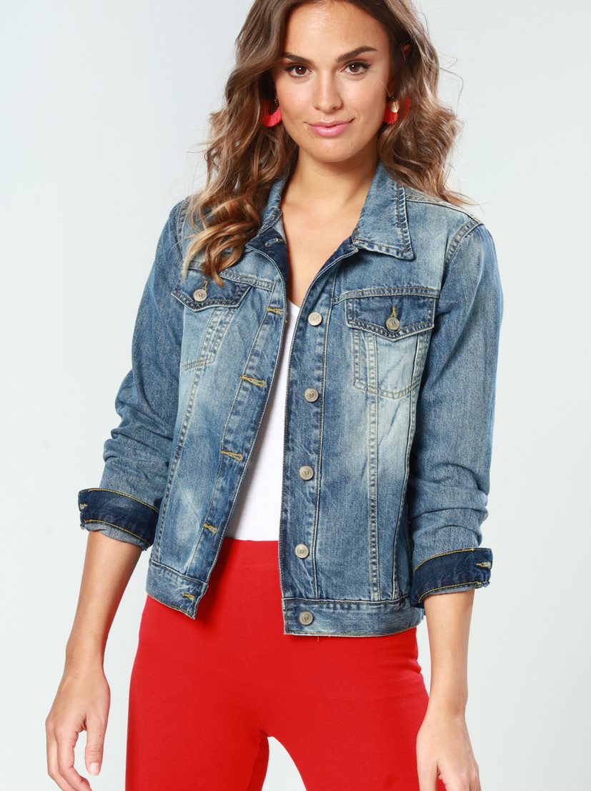 Women Blue Solid Jacket - DENIMS