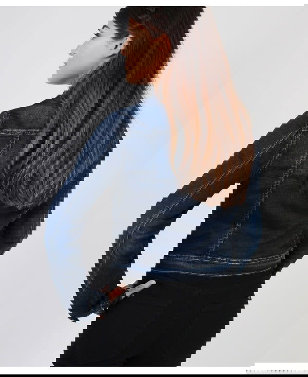 Women Dark Blue Solid Jacket - DENIMS