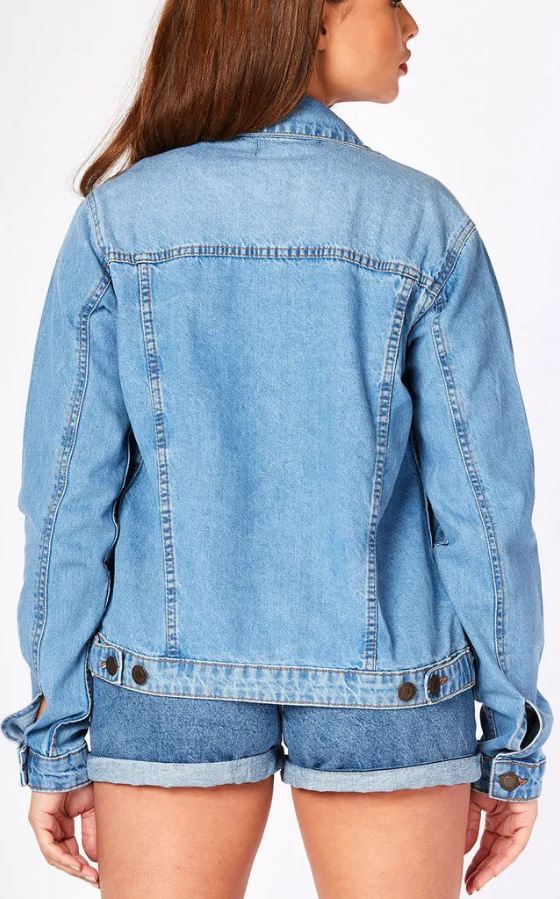 Women Light Blue Solid Jacket - DENIMS