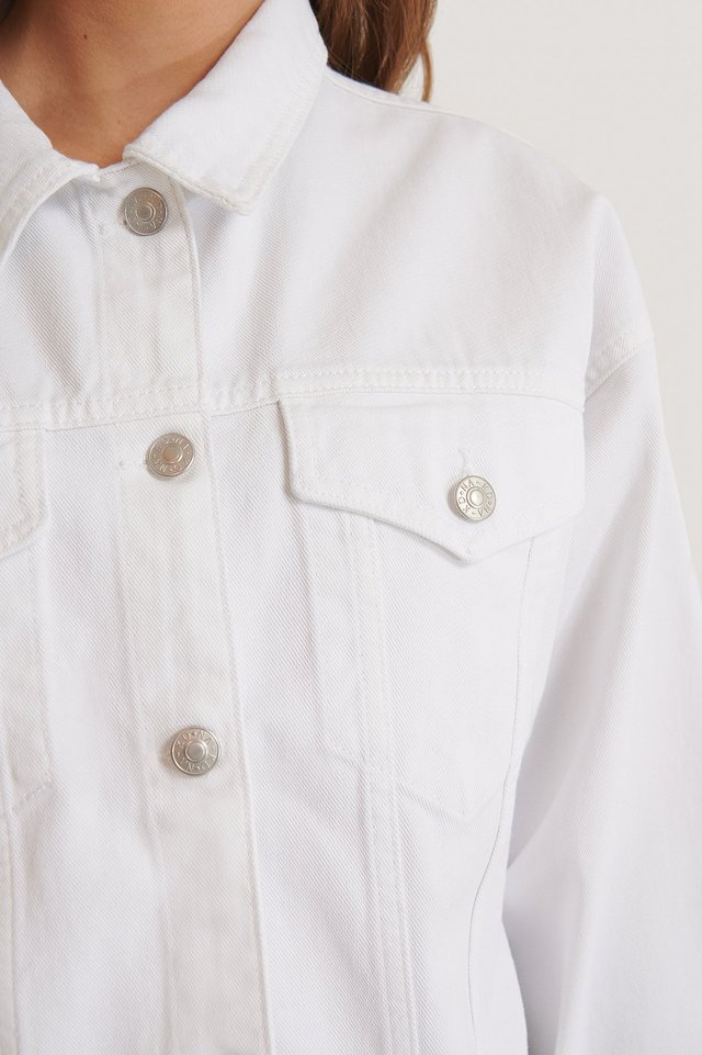 Women White Solid Jacket - DENIMS