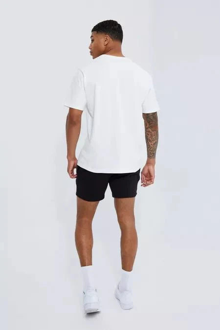BASIC SLIM FIT SHORT LENGTH BLACK JERSEY SHORT - DENIMS - Shorts -