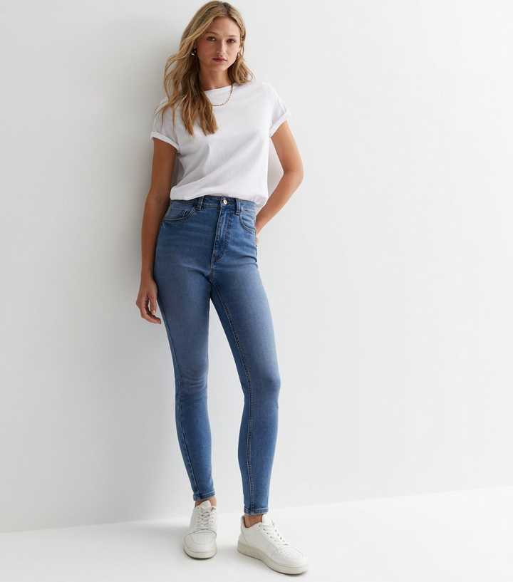 Blue Mid Wash Lift & Shape Jinna Skinny Jeans - DENIMS - Jeans -
