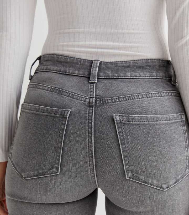 Dark Grey Mid Rise Skinny Jeans - DENIMS - Jeans -