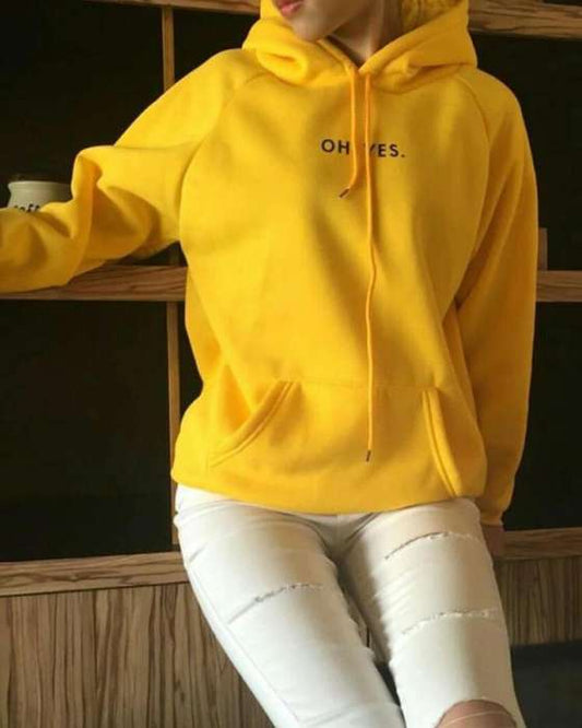 YELLOW OH YES HOODIE FOR womens