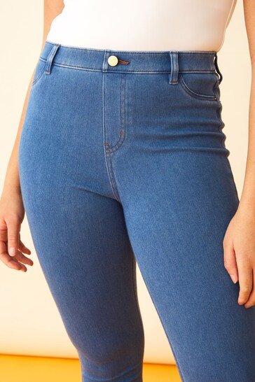 HB Blue Comfort Midwash Jeggings - DENIMS - Jeggings & Leggings -