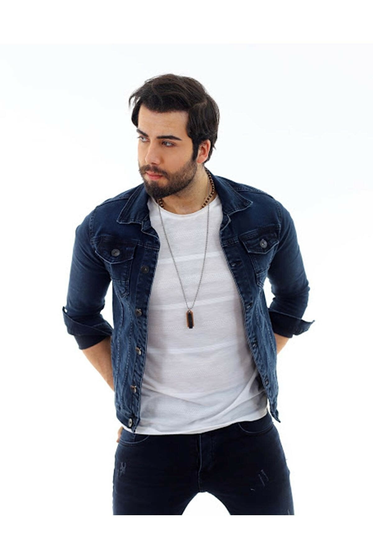 HB Mens Denim Jacket Stretchable Fine Lycra - DENIMS - Denim Jacket -