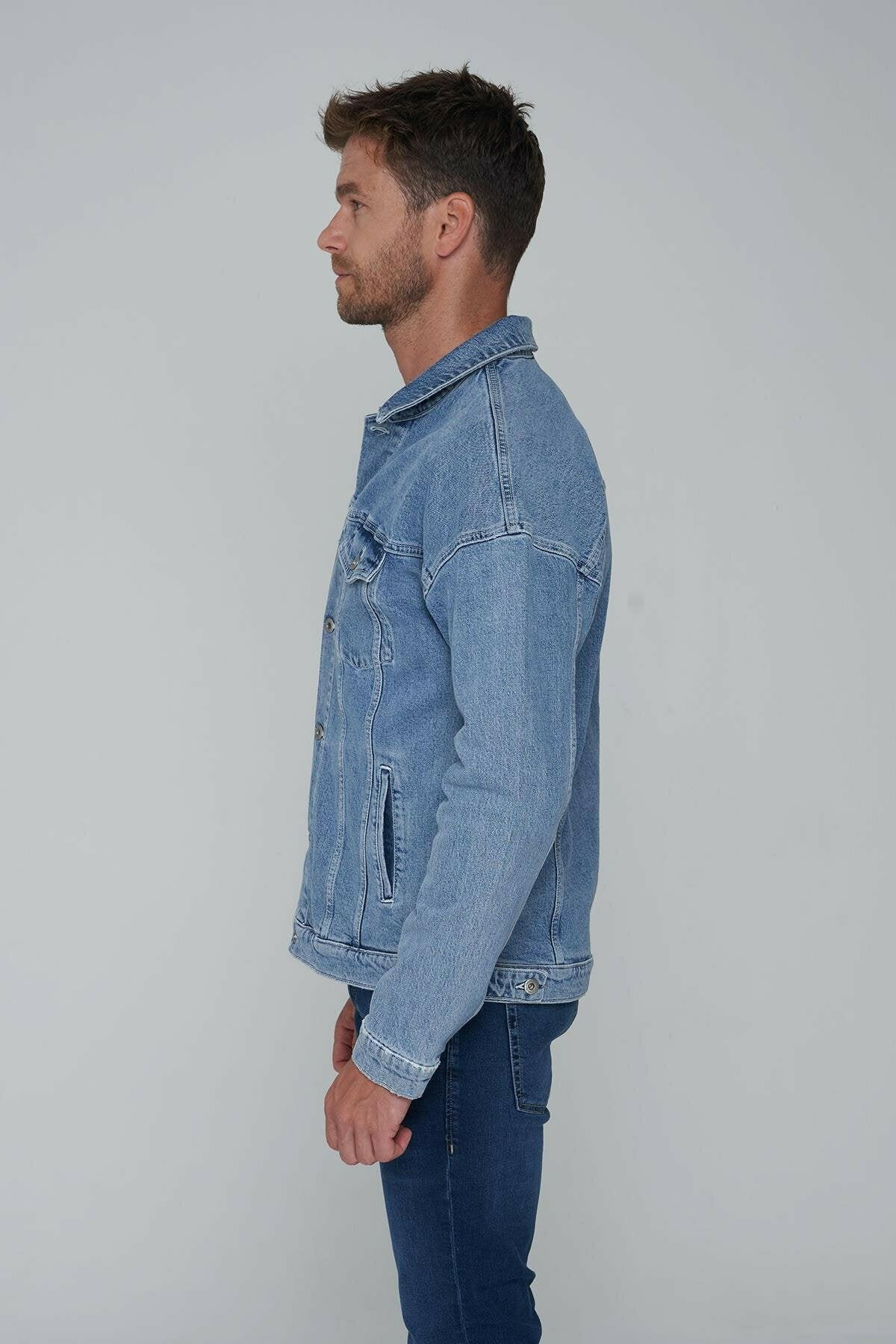 HB Mens Denim Jacket Stretchable Fine Lycra - DENIMS - Denim Jacket -