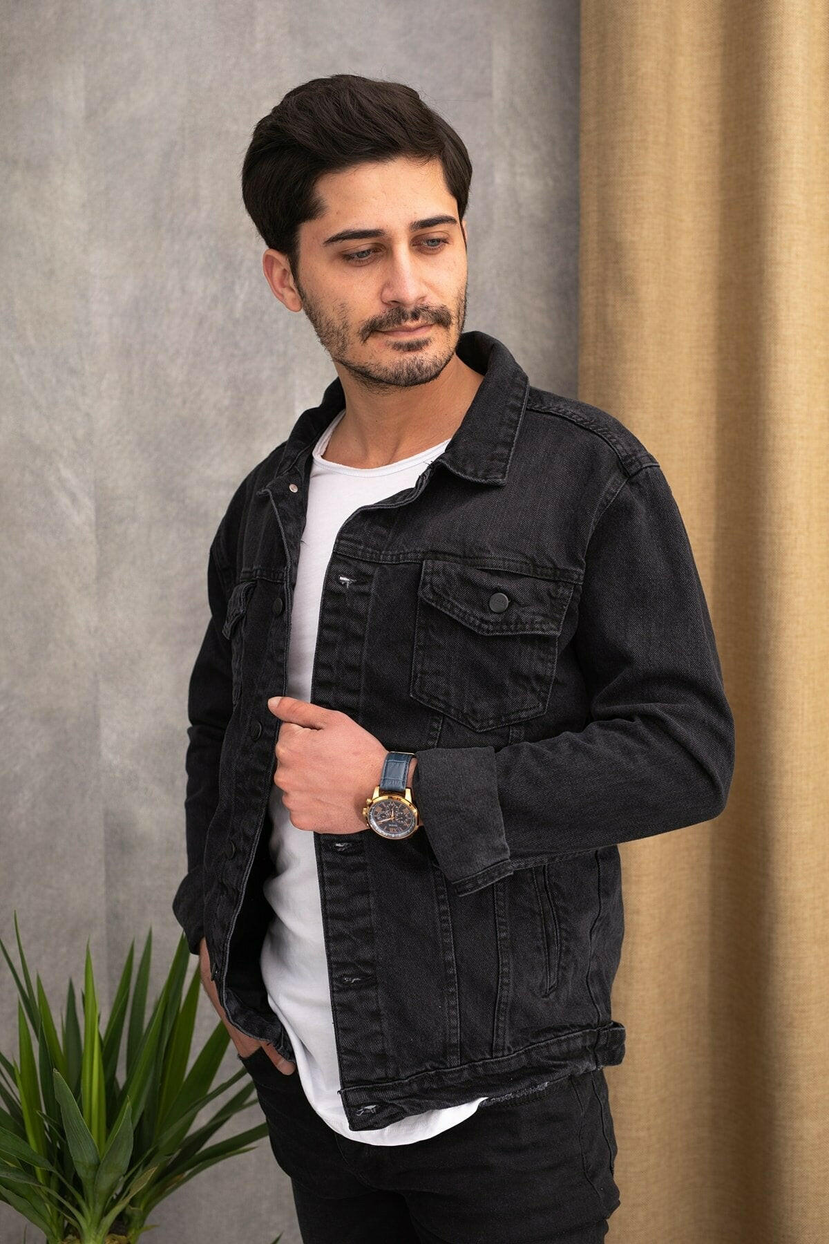 HB Mens Denim Jacket Stretchable Fine Lycra - DENIMS - Denim Jacket -