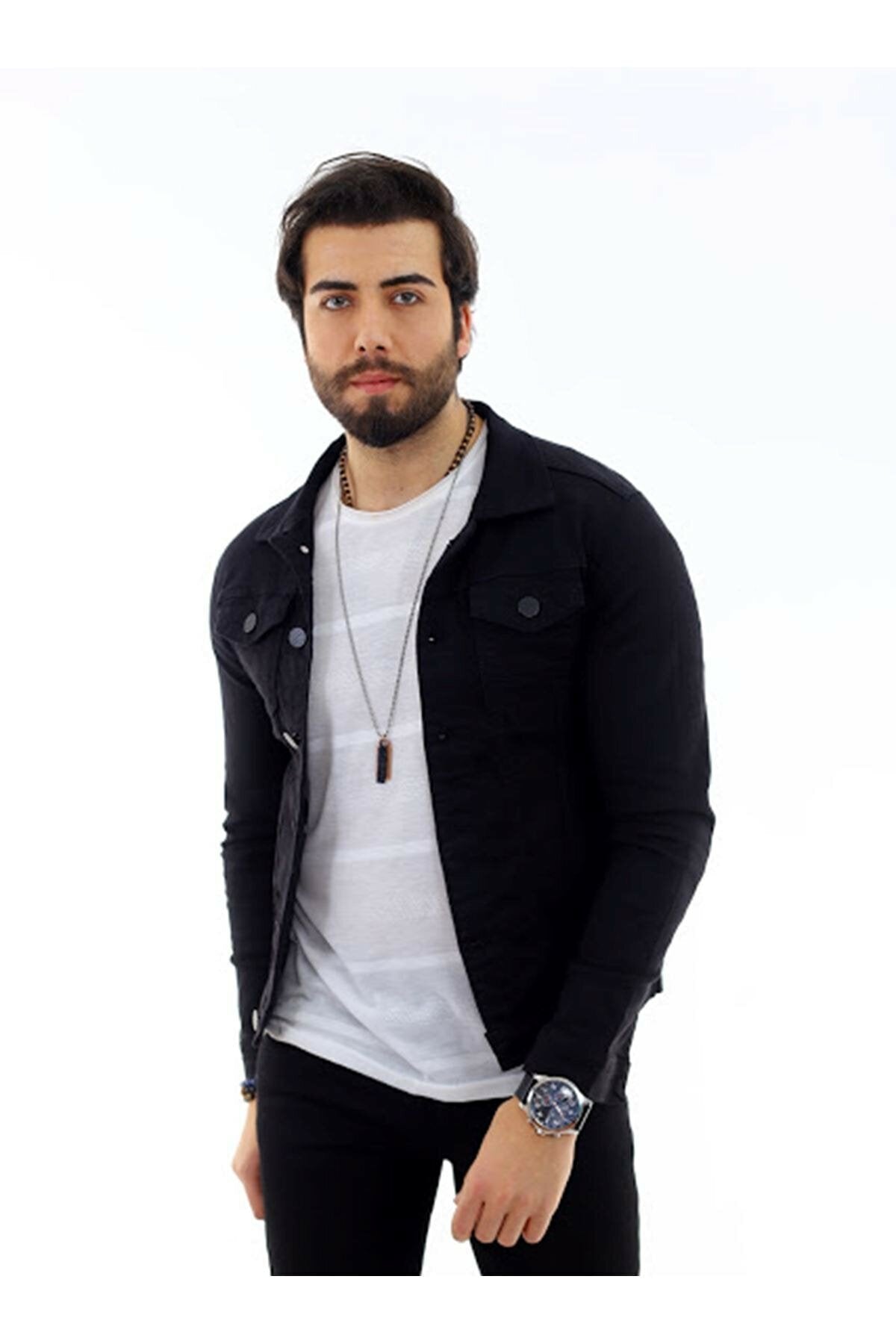 HB Mens Denim Jacket Stretchable Fine Lycra - DENIMS - Denim Jacket -