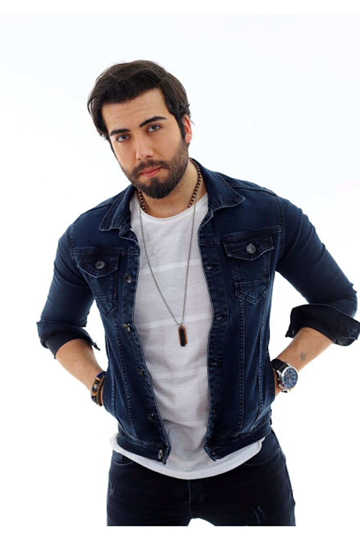 HB Mens Denim Jacket Stretchable Fine Lycra - DENIMS - Denim Jacket -